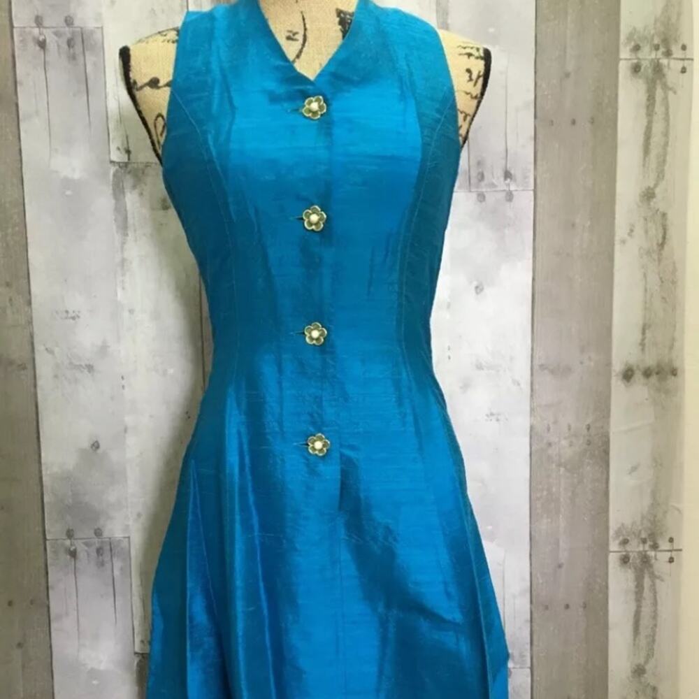 Italy seventy designer 100% silk dress floral